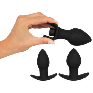 Black Velvet Anal Plug sæt med 3 plugs og Vibrator