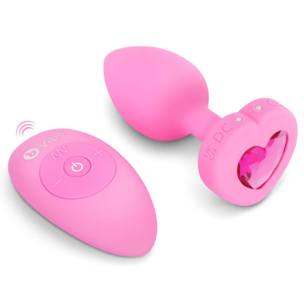 B-Vibe Vibrating Heart Anal Plug med Fjernbetjening