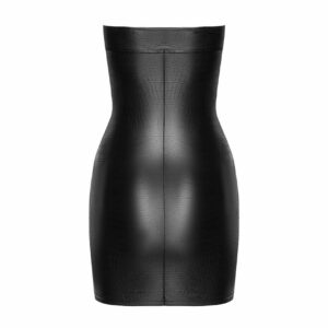 Noir Tube Kjole i Sort Wetlook med Krokodille Skinds Look