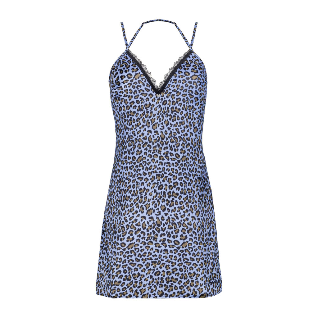 Obsessive Nadine Negligé med Trusser i Blå Leopard