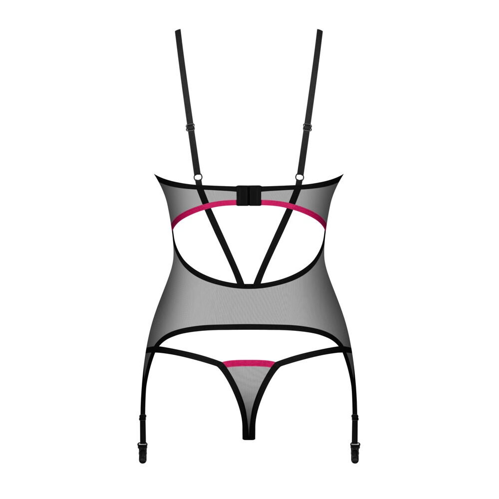 Obsessive Novenes Bustier med Strømpeholdere og Trusser