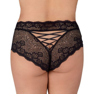 Plus Size Perle Trusser i Sorte Blonder - Bundløs