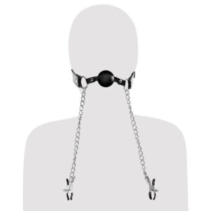 Fetish Fantasy Extreme Silikone Ball Gag og Nipple Klemmer