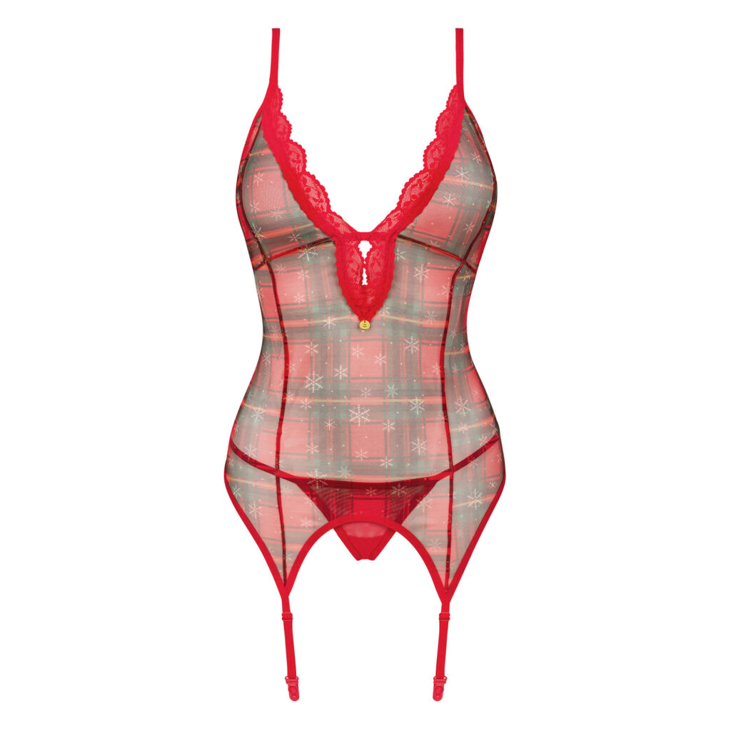 Bustier og Trusse sæt Jollymore i Rød og Grøn Tern