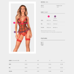 Bustier og Trusse sæt Jollymore i Rød og Grøn Tern