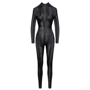 Wetlook Catsuit med Slangeskinds Look i Sort