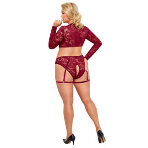 Plus Size Blonde Top og Bundløse Hofteholder Trusse