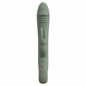 Slim Rabbit Vibrator Olive med Klitoris Stimulator
