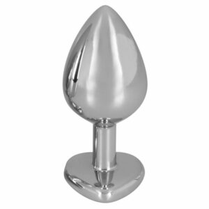 Diamond Aluminium Anal Plug Med Rød Hjerte Smykkesten