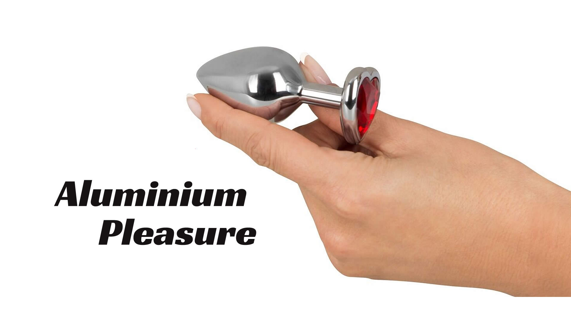 Diamond Aluminium Anal Plug Med Rød Hjerte Smykkesten