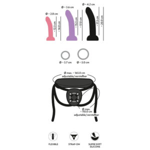 Your Strap-On Collection 4-delt Sæt med 3 Dildoer og Harness