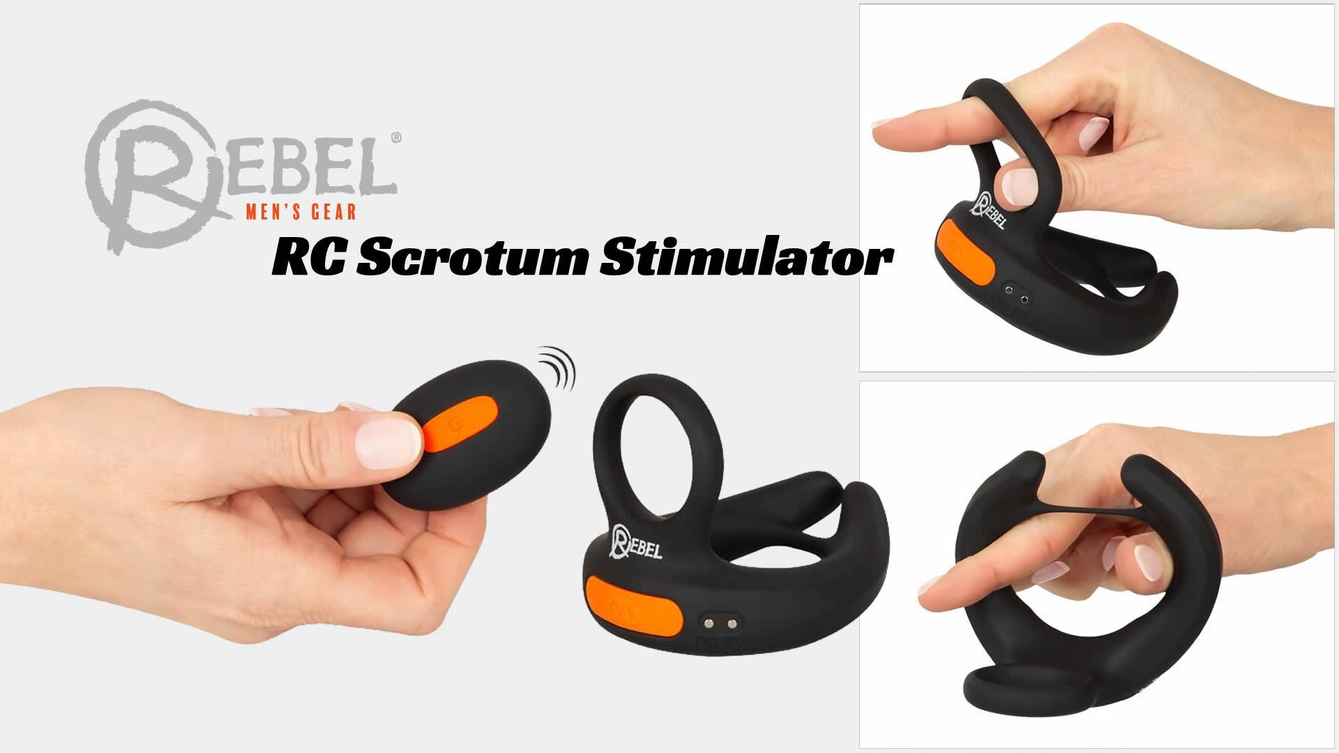 Rebel Scrotum Stimulator Testikel og Penisring med Fjernbetjening