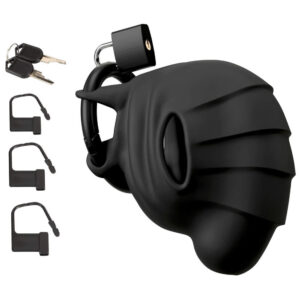 Black Velvets Silikone Cock & Ball Chastity Cage