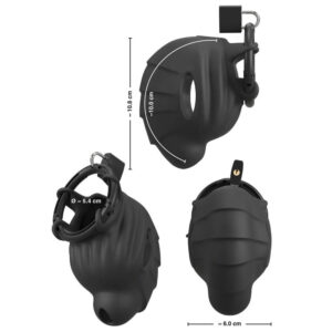 Black Velvets Silikone Cock & Ball Chastity Cage