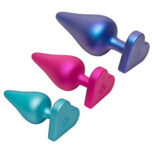 Luster Anal Plug Træningssæt med 3 stk i Metallisk Look