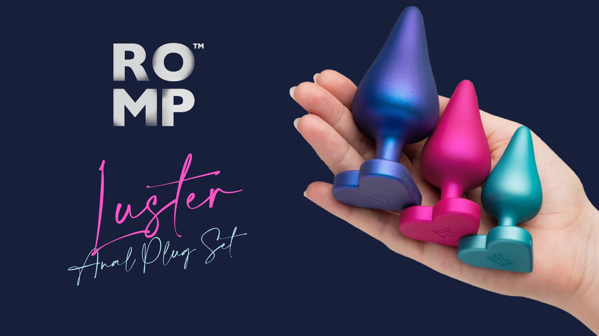 Luster Anal Plug Træningssæt med 3 stk i Metallisk Look