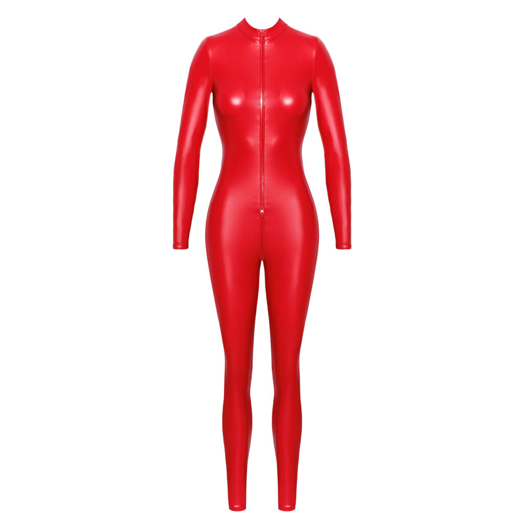 Noir Wetlook Jumpsuit Orgia Rubia