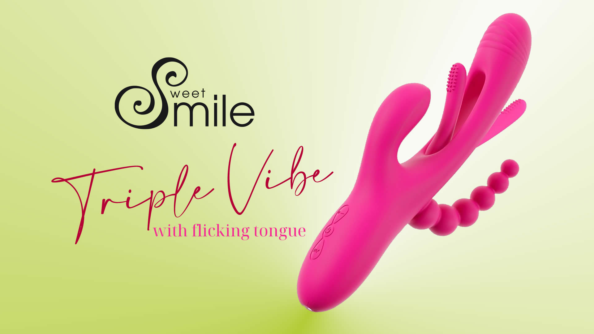 Sweet Smile Triple Vibrator med Flicking Tongue