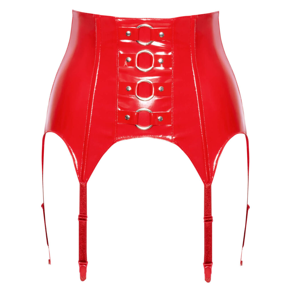 Rød Vinyl Hofteholder med Form Stivere