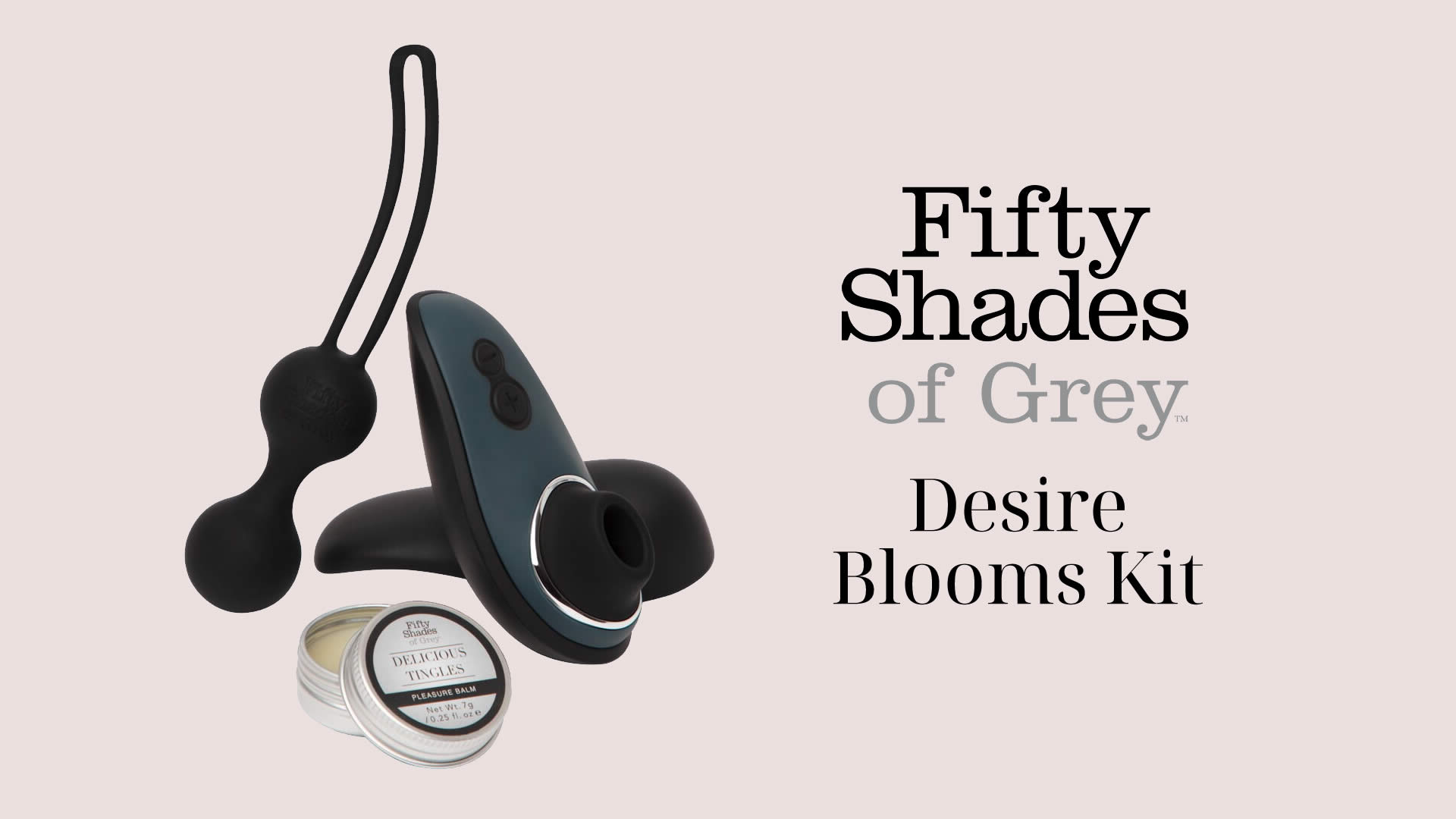 Fifty Shades of Grey Desire Blooms Kit med Womanizer Lufttryksvibrator