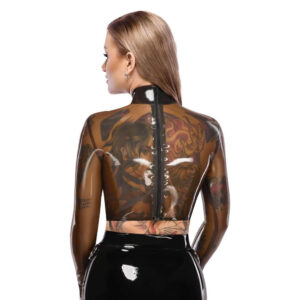Smoky Transparent Latex Crop Top