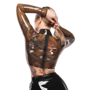Smoky Transparent Latex Crop Top