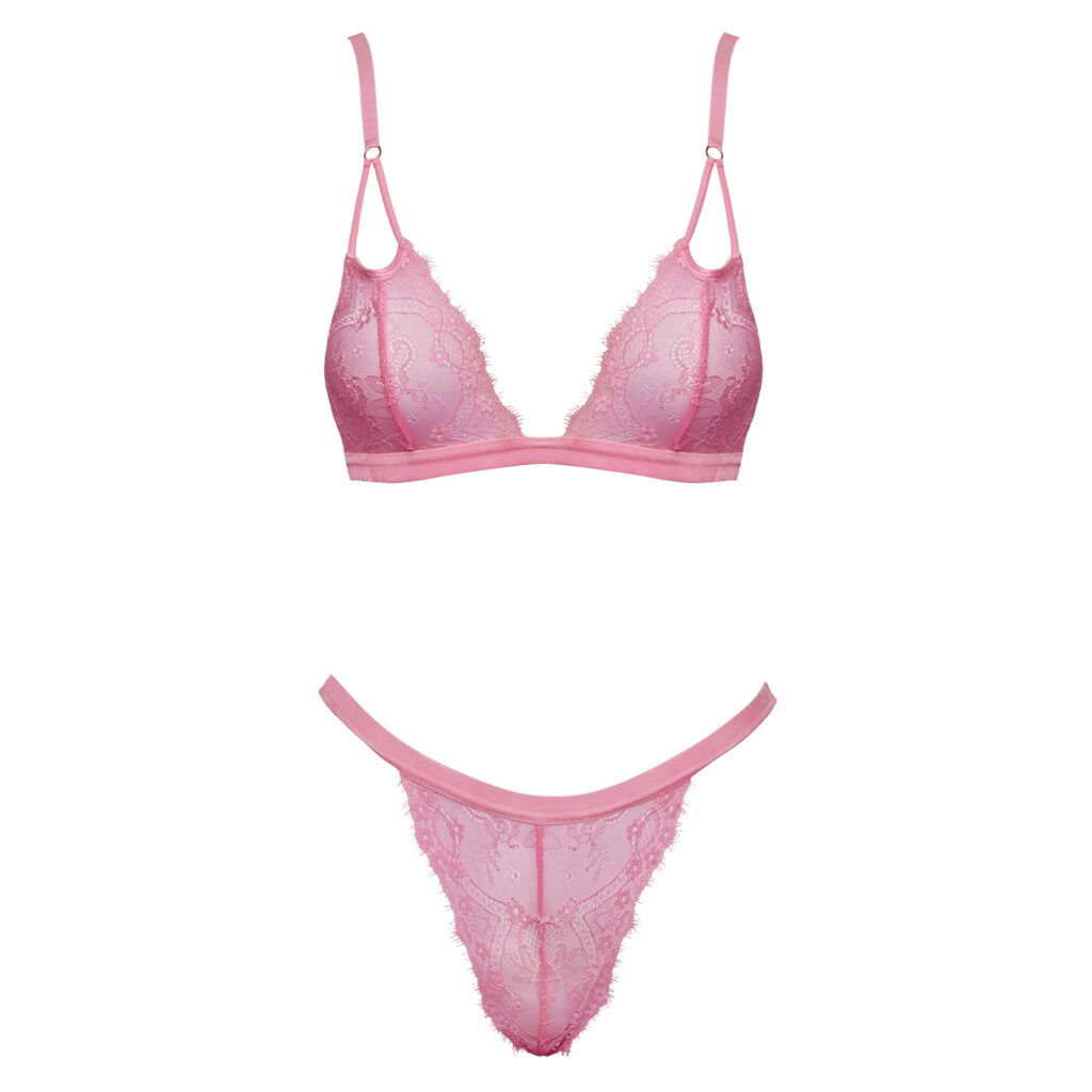 Fantasy Blonde BH og G-Streng i Pink