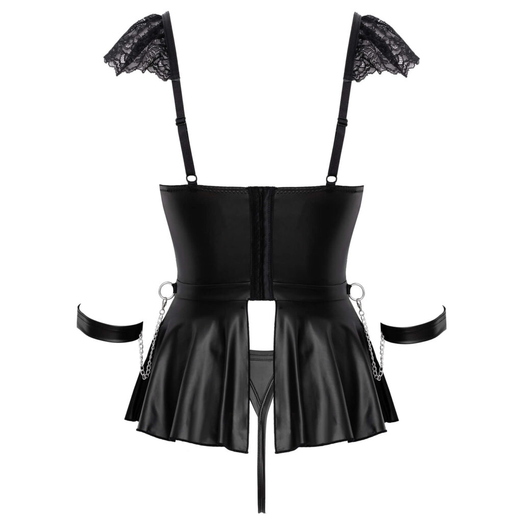 Blonde Peplum Babydoll med Trusser og Håndjern