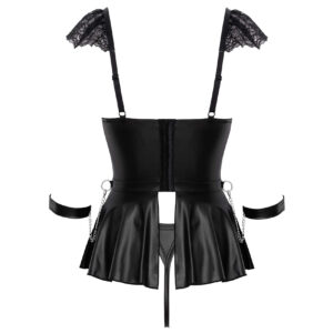 Blonde Peplum Babydoll med Trusser og Håndjern