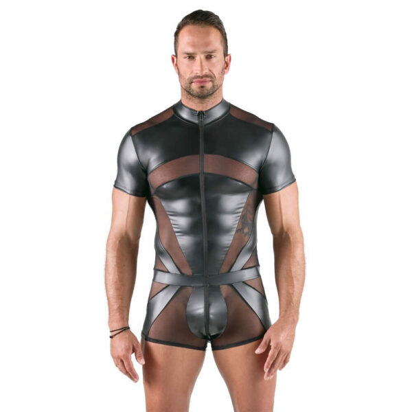 Herre One-Piece Wetlook Kort Body Jumpsuit