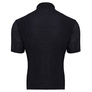Herre Skjorte i Sort og Sølvskinnende Lurex Look