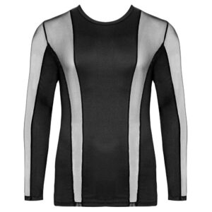 Herre Langærmet Shirt i Wetlook og Nylon