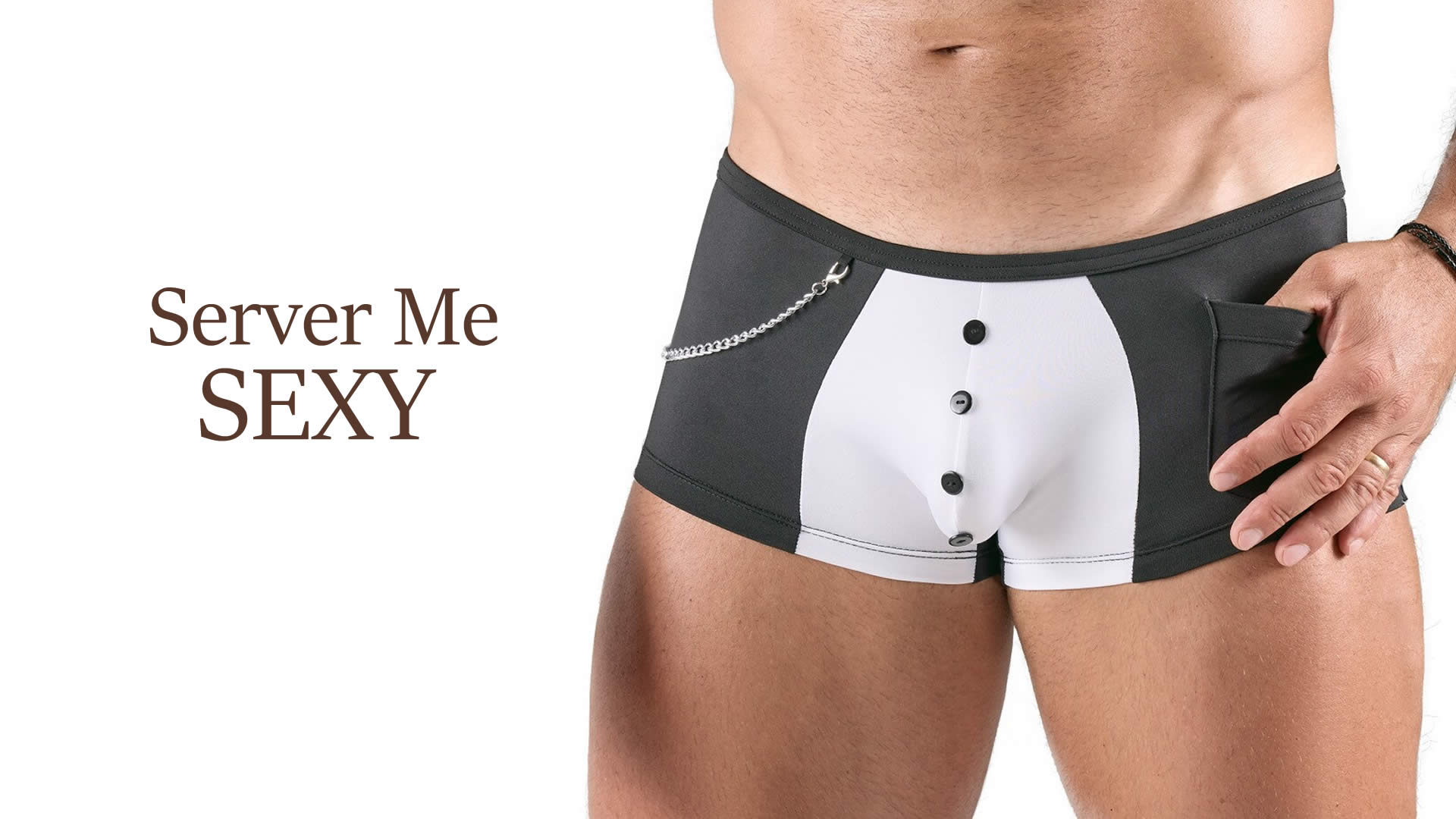 Herre Boxer Tights i Tjener Kostume Stil