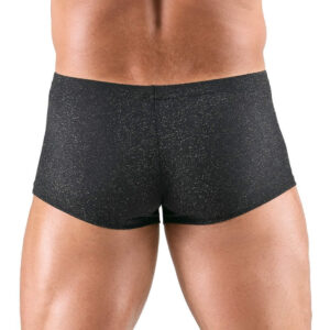 Herre Boxer Tights i Sort og Sølvskinnende Lurex Look