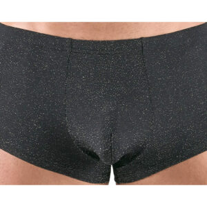 Herre Boxer Tights i Sort og Sølvskinnende Lurex Look