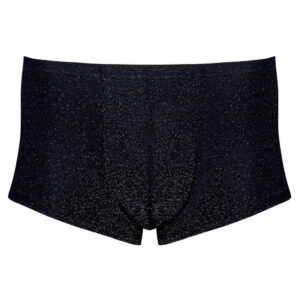 Herre Boxer Tights i Sort og Sølvskinnende Lurex Look