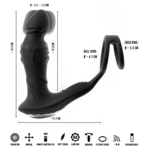 Rebel Mens Gear Fjernbetjent Prostata Vibrator Plug med Nikke-Funktion