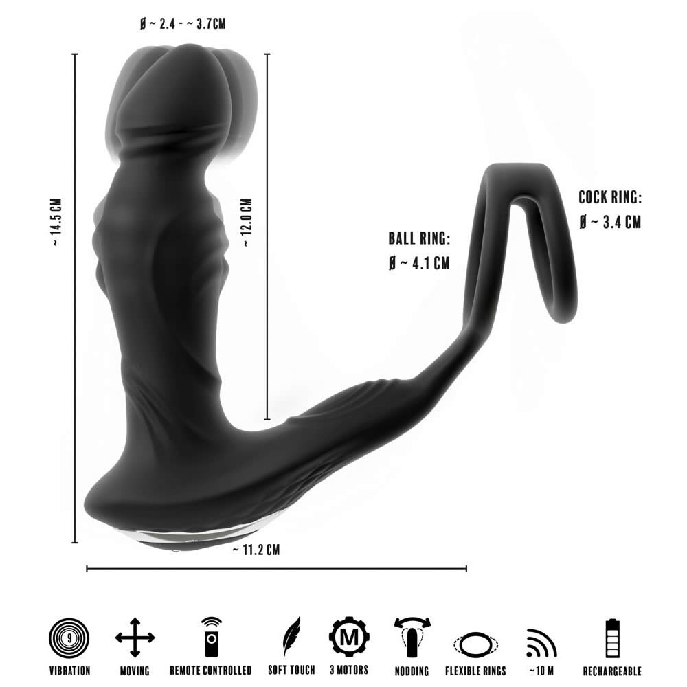 Rebel Mens Gear Fjernbetjent Prostata Vibrator Plug med Nikke-Funktion