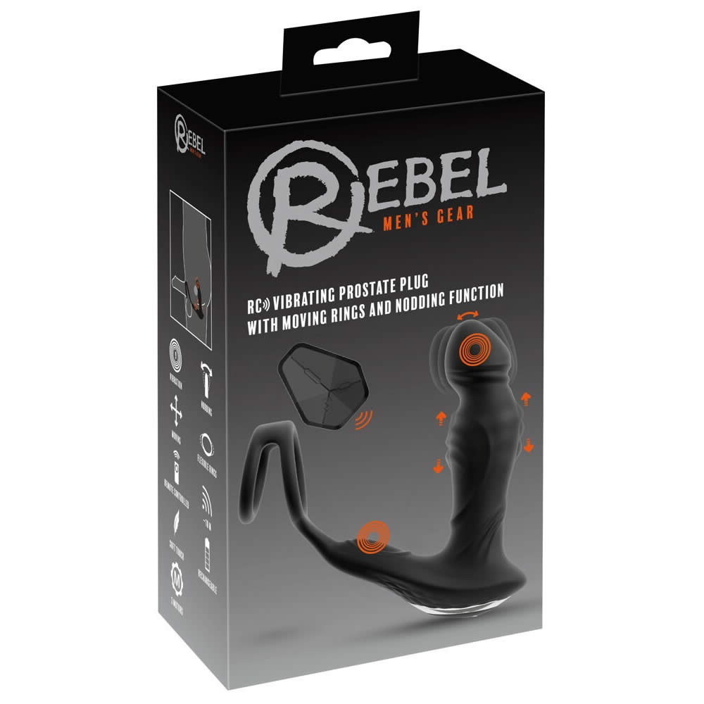 Rebel Mens Gear Fjernbetjent Prostata Vibrator Plug med Nikke-Funktion