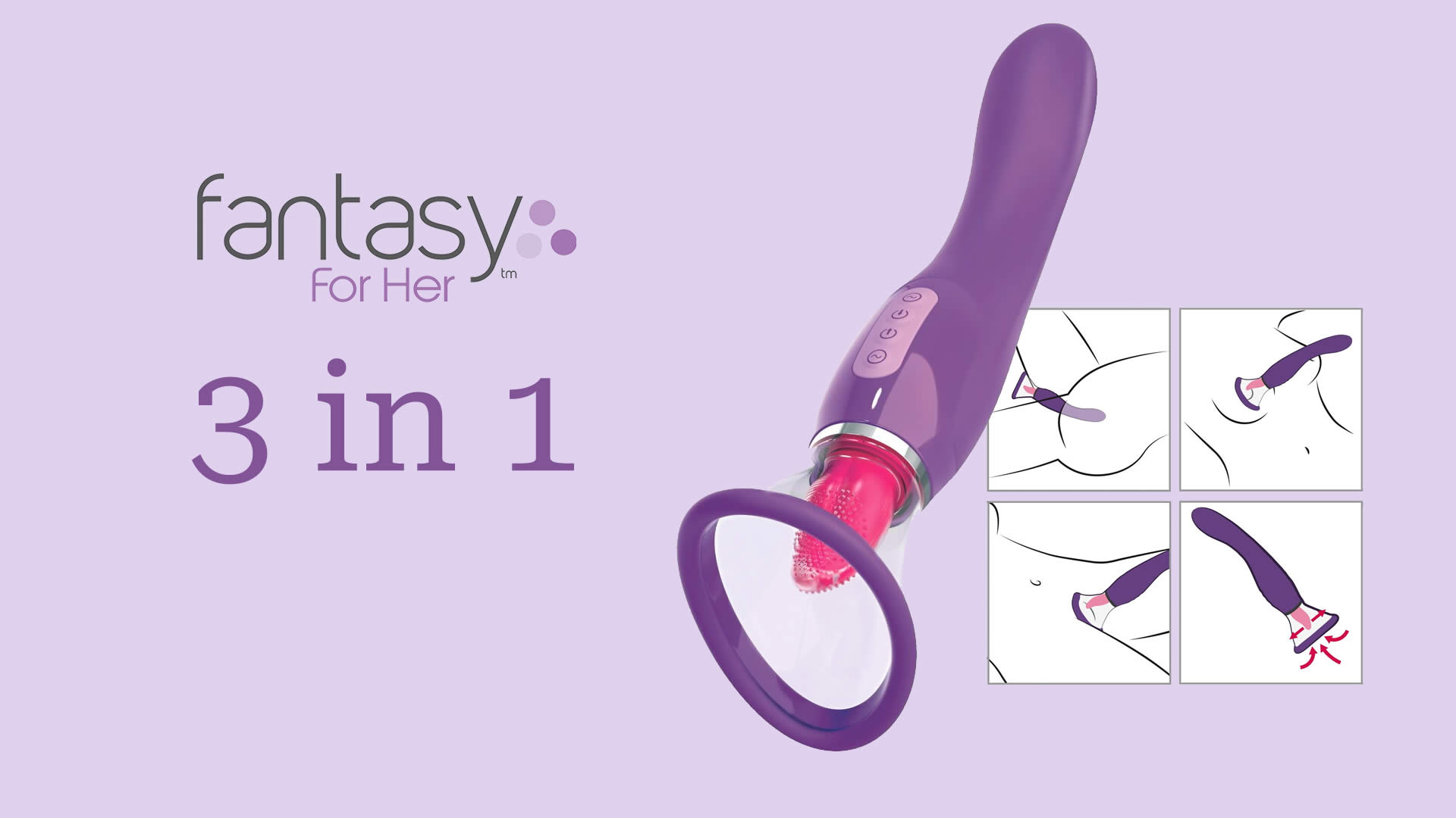 Her ultimate pleasure 3 i 1 Vibrator og Klitoris Stimulator