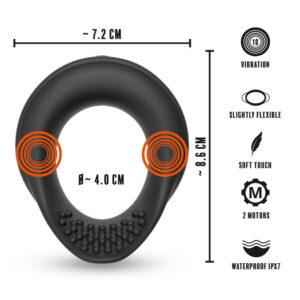 Rebel Mens Gear Testikel og Penisring med Vibrator