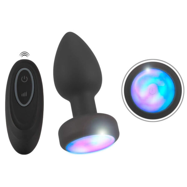 Anos Fjernbetjent Anal Plug med Vibrator og Lys