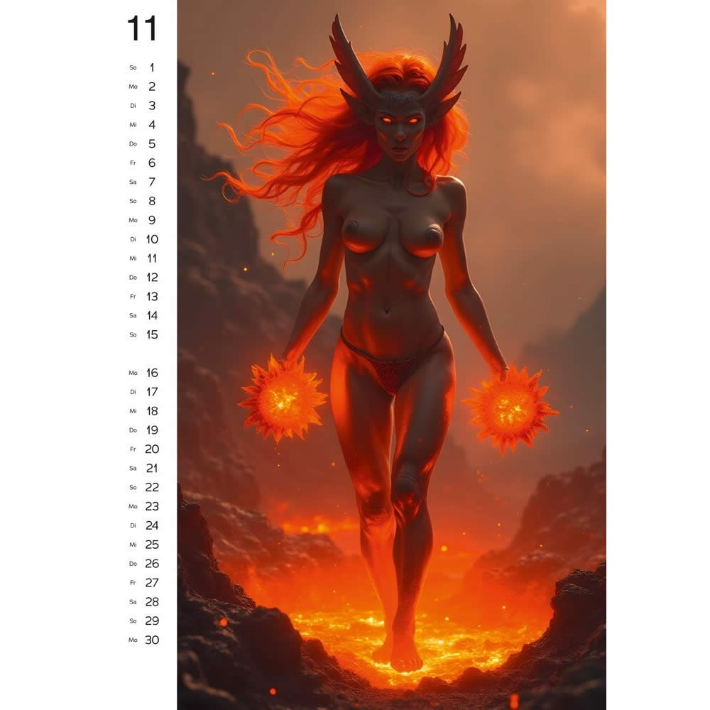 Pin-up Kalender Creatures 2026 - Fantasi Væsner