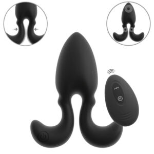 Anos Anal Plug med Vibrator, Fleksible Arme og Fjernbetjening