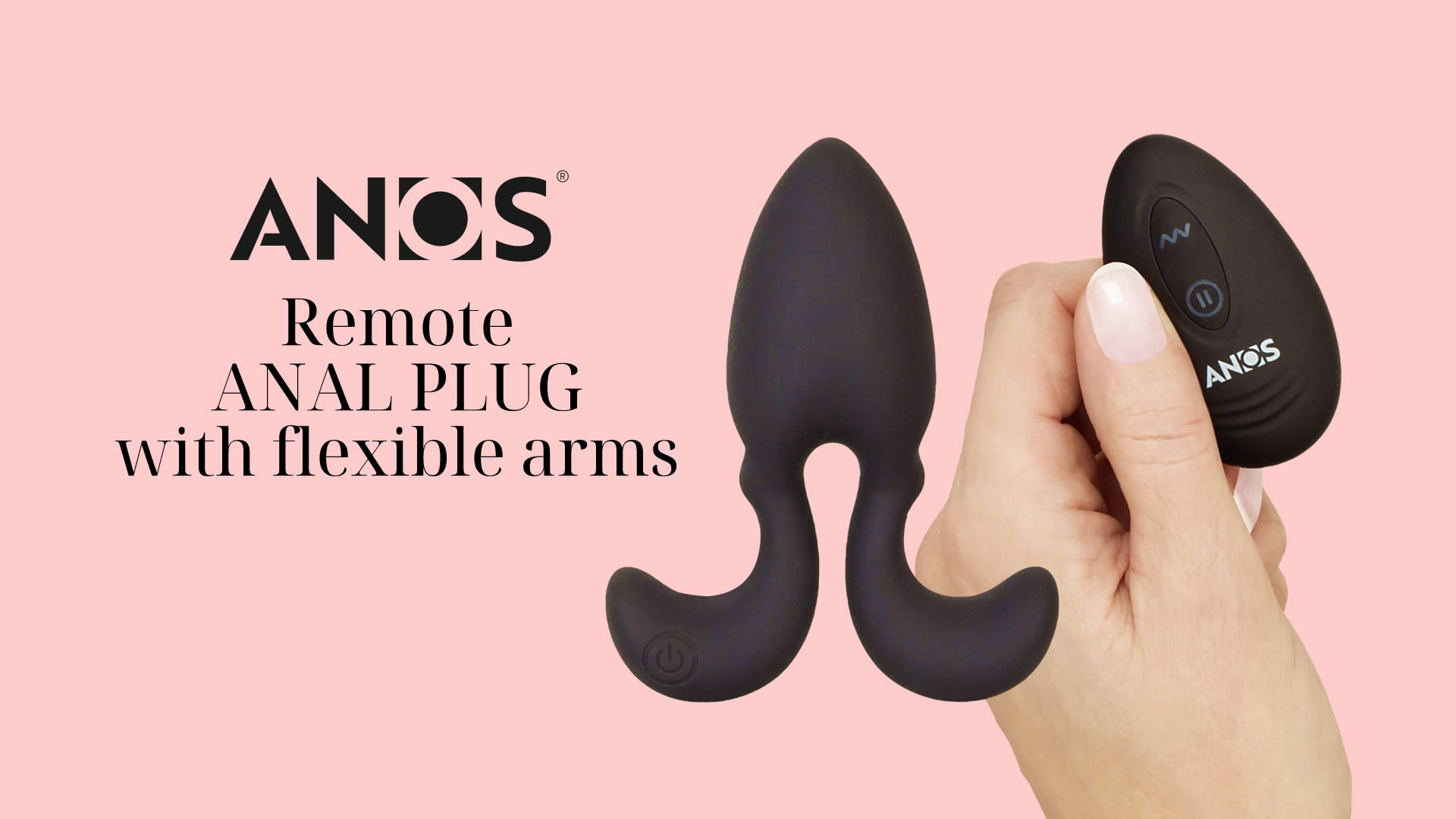 Anos Anal Plug med Vibrator, Fleksible Arme og Fjernbetjening