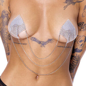 Nipple Sticker Square Sølv Smykke