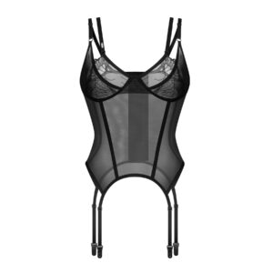 Obsessive Bustier Arrowel Lingeri Sæt Sort