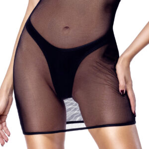 Net Minikjole med G-streng og Wetlook Harness