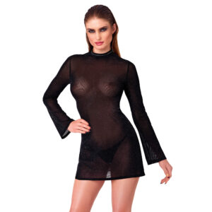 Noir Kjole med Glitter Krave