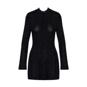 Noir Kjole med Glitter Krave